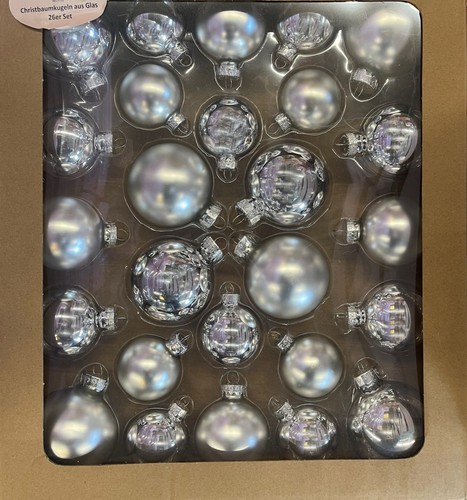 Christbaumkugeln glas silber - glas,