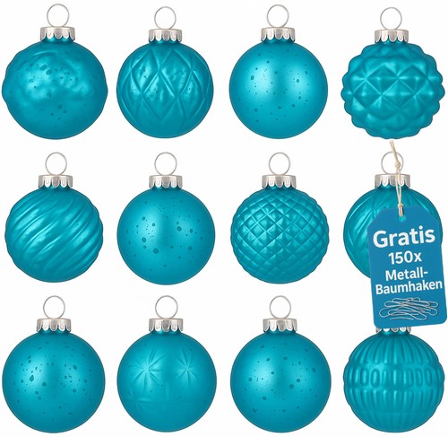 Weihnachtskugeln 12er set glas - weihnachtskugeln,