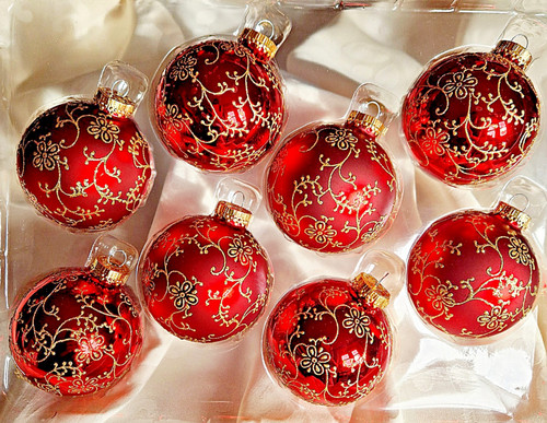 8x christbaumkugel rot - ❀,
