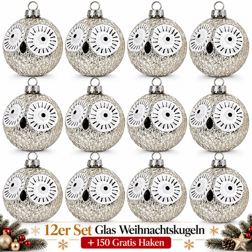 Weihnachtskugeln glas 12er set - weihnachtskugeln,