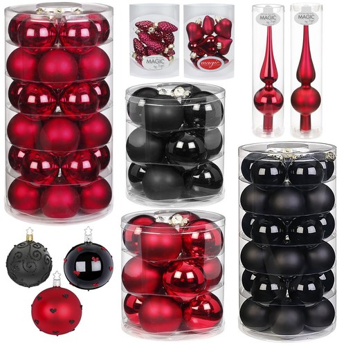 Weihnachtskugeln rot schwarz