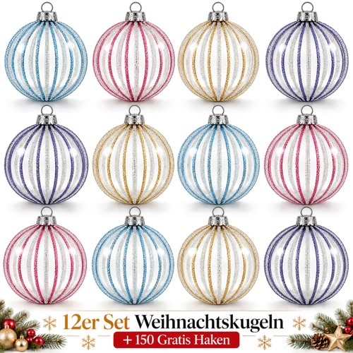 Weihnachtskugeln gold 12er set - 12er,