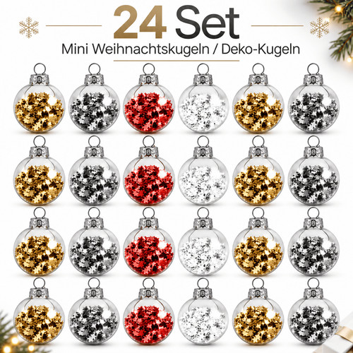 Weihnachtskugeln glas mini - 24,