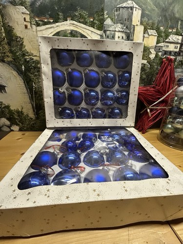 Glas weihnachtskugeln blau - weihnachtskugeln,
