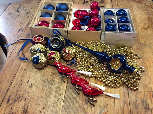 Vintage christbaumschmuck set - vintage, christbaumschmuck-set
