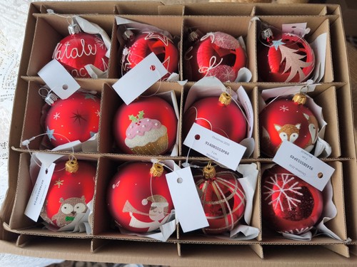 Weihnachtskugeln glas 12er set - glas,
