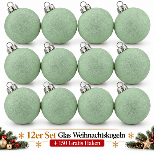 Weihnachtskugeln glas 12er - 12er, set