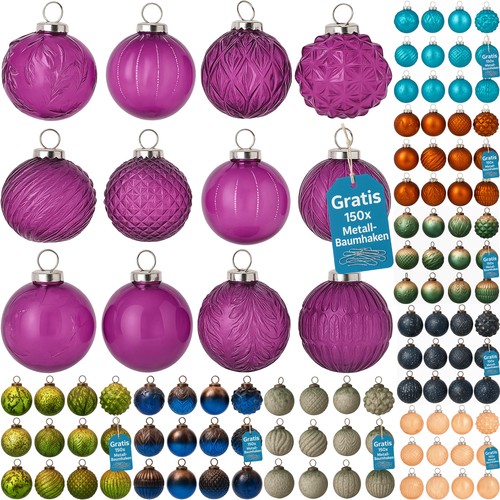 Weihnachtskugeln 12er set glas - 12er,