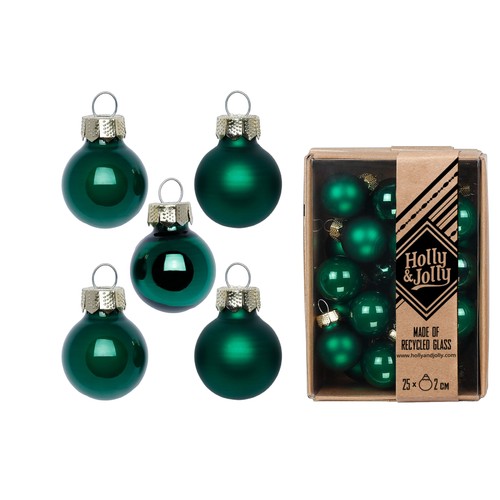 Weihnachtskugeln glas 2cm - 25,